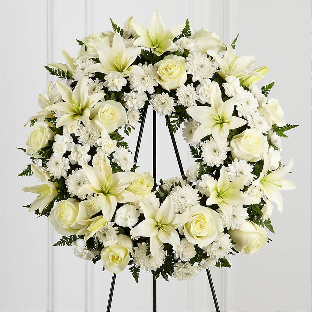 Treasured Tribute Wreath –  Flowers By Veizaga, Nutley NJ